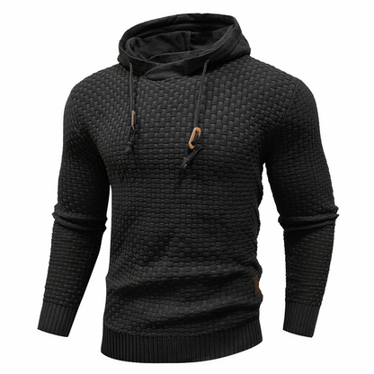 Herren Strick-Hoodie Slim Fit Kapuzenpullover - IdealeKleiden