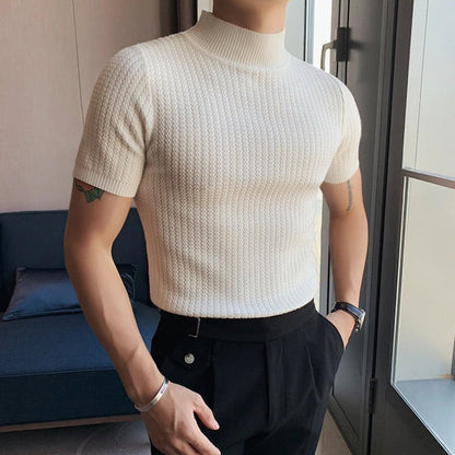 T-shirt à manches courtes et col roulé pour homme