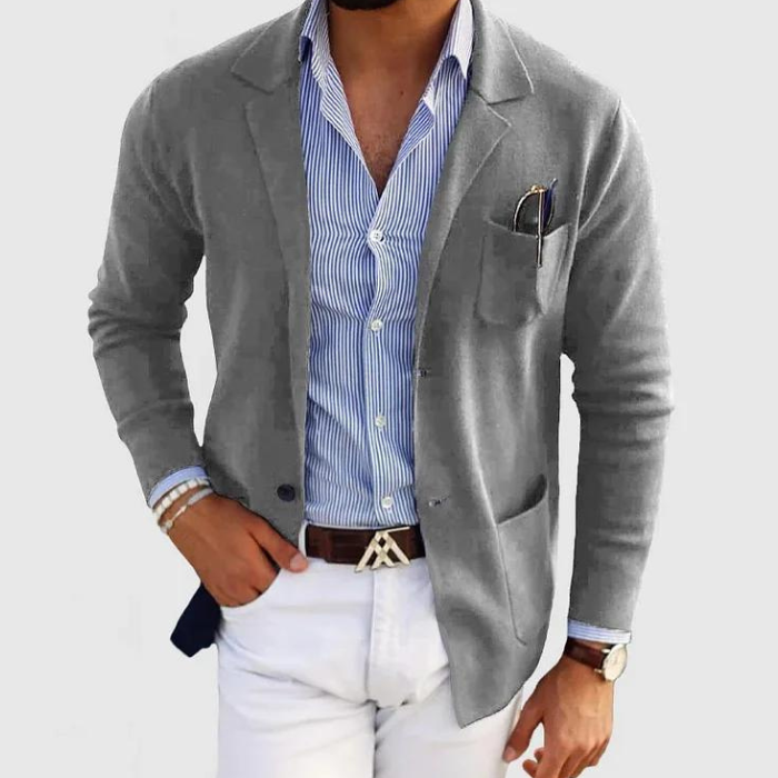 Gilet en tricot moderne pour hommes avec poches