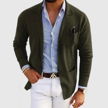 Gilet en tricot moderne pour hommes avec poches