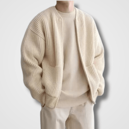 Pull en tricot épais zippé pour homme