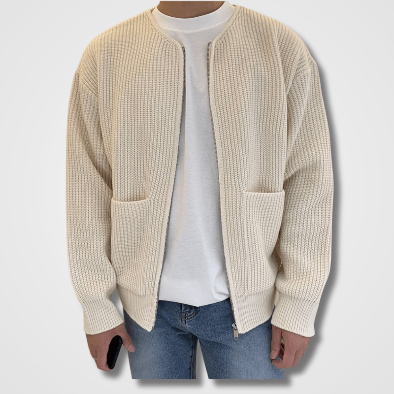 Dicker Strickpulli Herren Zip Up - IdealeKleiden