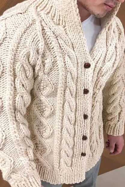 Cardigan tressé en grosse maille pour homme