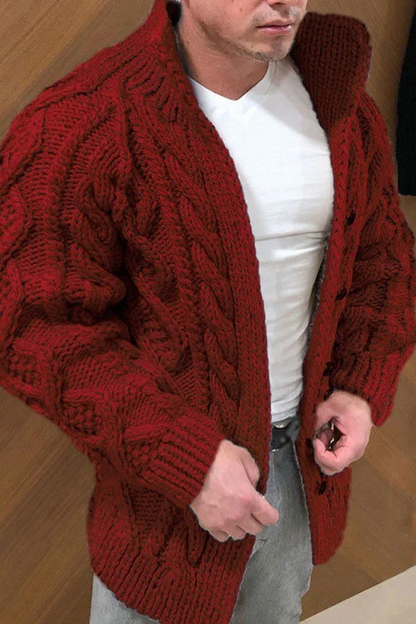 Cardigan tressé en grosse maille pour homme