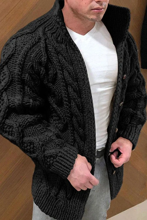Cardigan tressé en grosse maille pour homme
