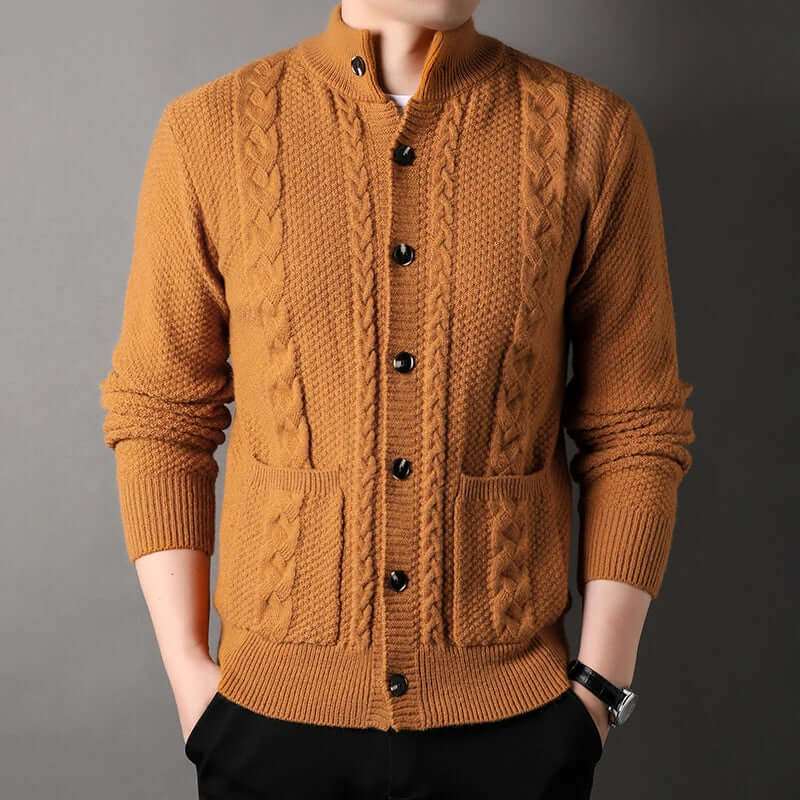 Cardigan torsadé classique pour hommes