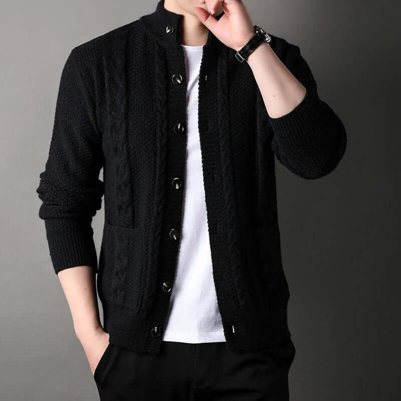 Cardigan torsadé classique pour hommes