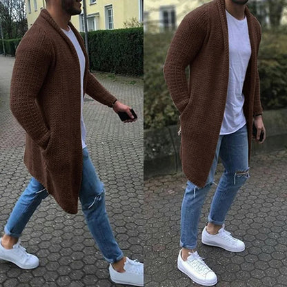 Long Cardigan Homme Décontracté Ouvert