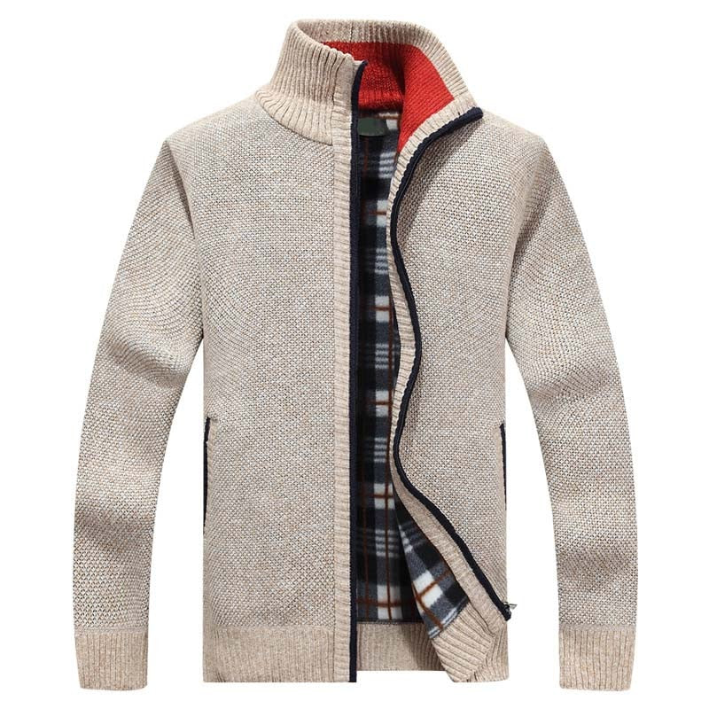 Cardigan Homme Zippé Hiver Chaud