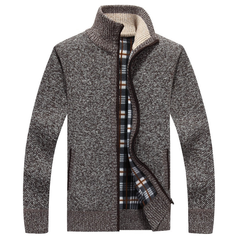 Cardigan Homme Zippé Hiver Chaud