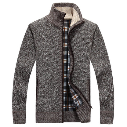 Cardigan Homme Zippé Hiver Chaud