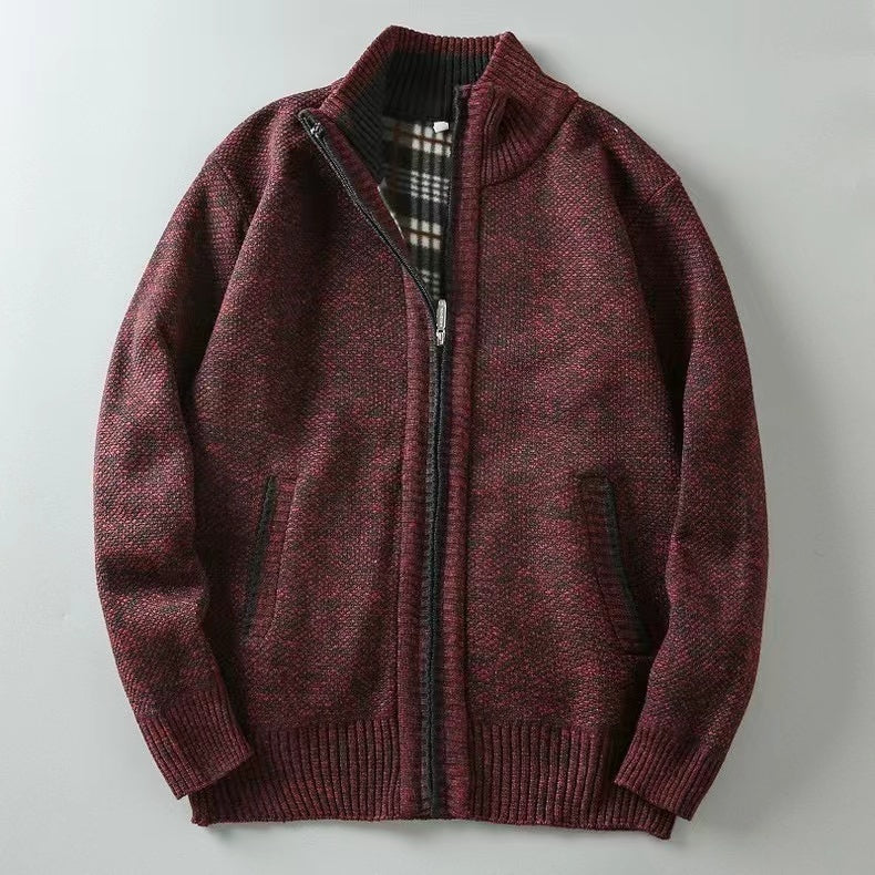 Cardigan Homme Zippé Hiver Chaud
