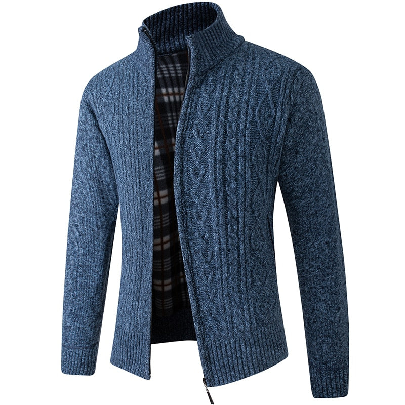 Cardigan Homme Zippé Hiver Chaud