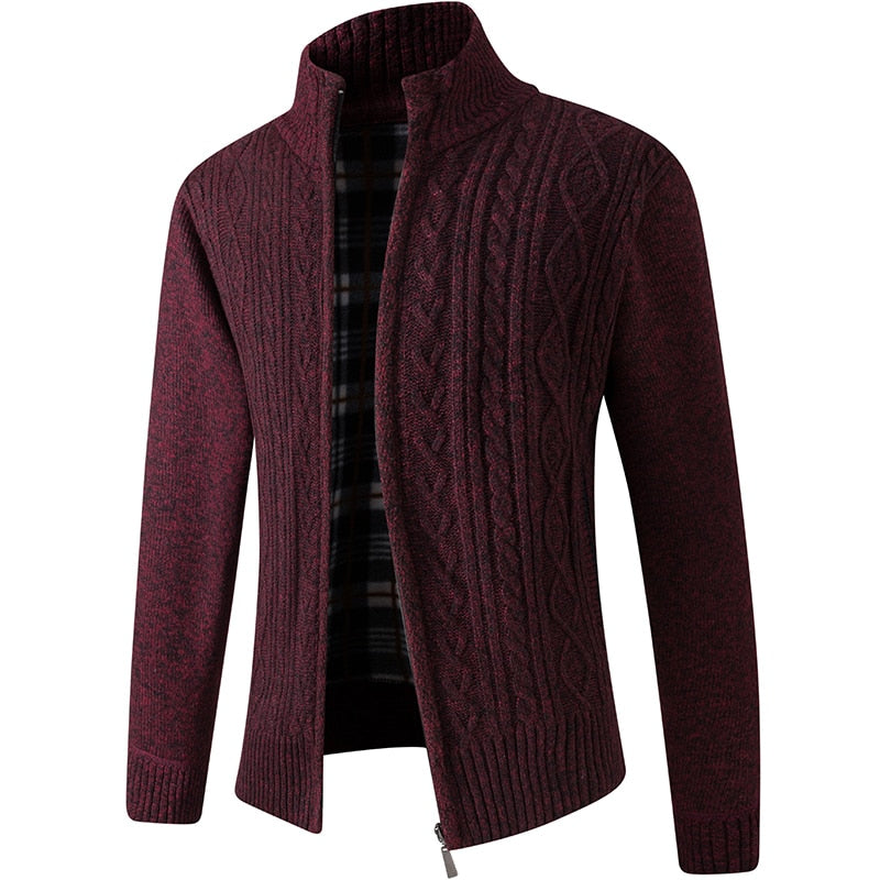 Cardigan Homme Zippé Hiver Chaud