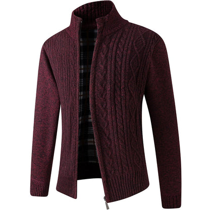 Cardigan Homme Zippé Hiver Chaud