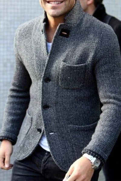 Cardigan homme coupe slim motif tweed