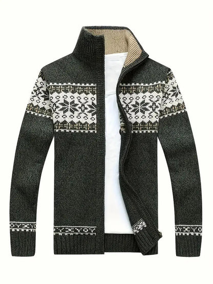 Cardigan pour homme chaud hiver fermeture éclair