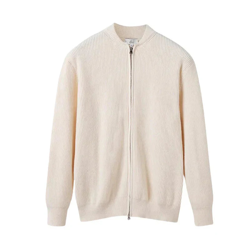 Herren Strickjacke Weich Langarm Reißverschluss - IdealeKleiden