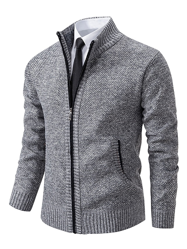 Cardigan col montant zippé homme