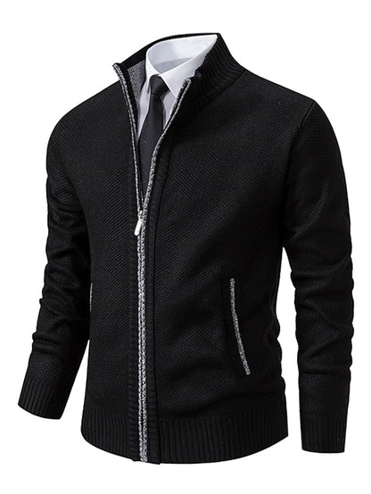 Cardigan col montant zippé homme