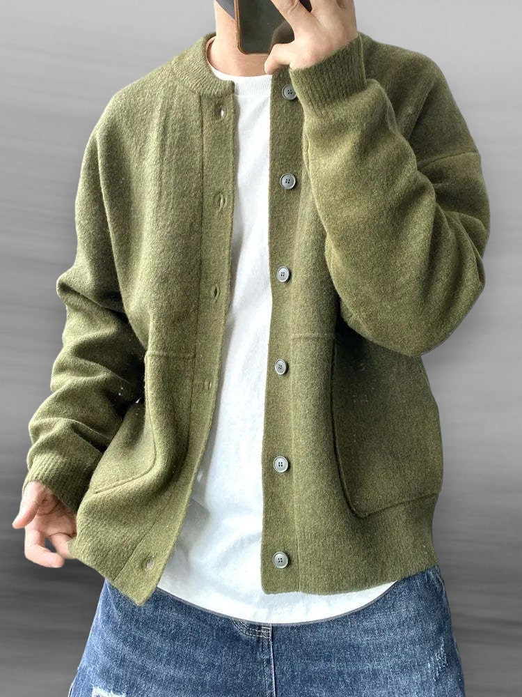 Cardigan décontracté homme avec boutons et poches