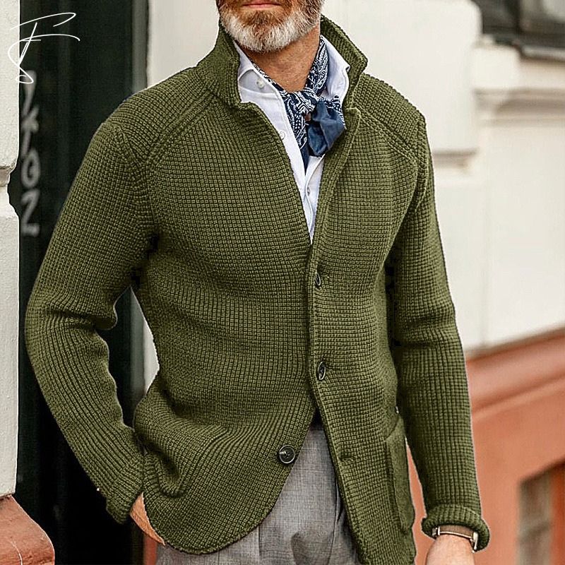 Cardigan pour homme en grosse maille avec poches