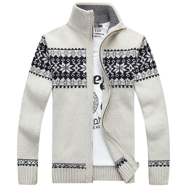 Cardigan homme zippé style nordique