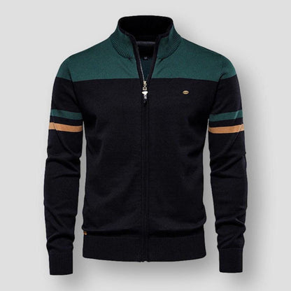 Cardigan zippé homme style vintage