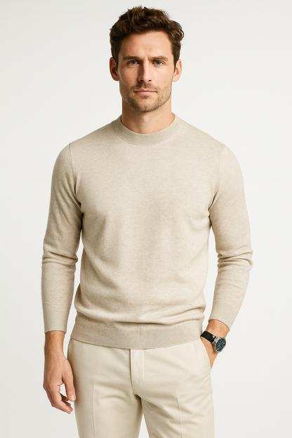 Pull tricoté simple col rond homme