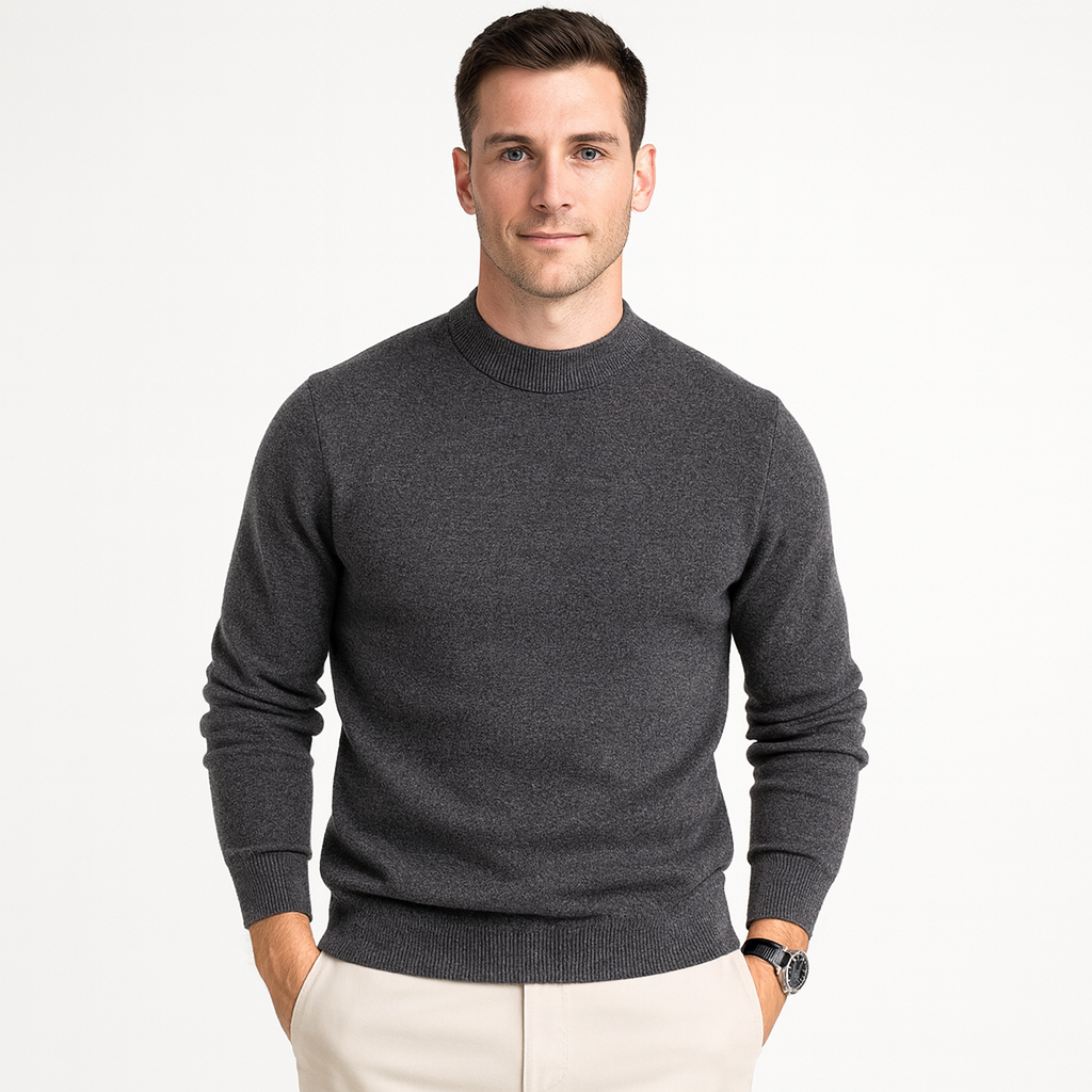 Pull tricoté simple col rond homme