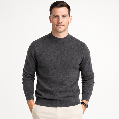 Pull tricoté simple col rond homme