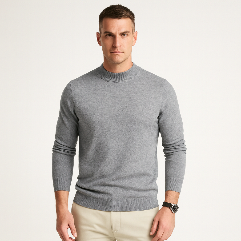 Pull tricoté simple col rond homme