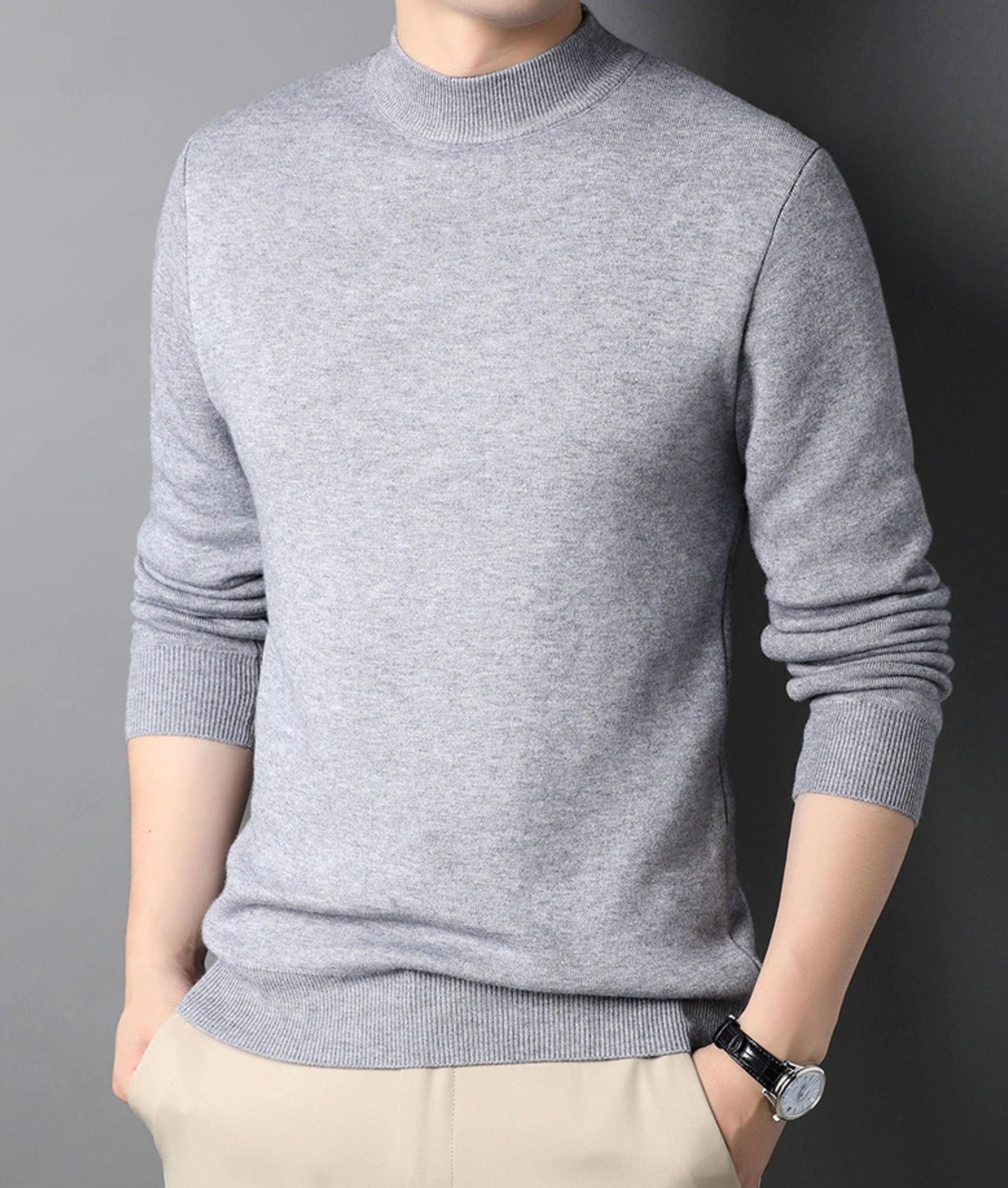 Pull col roulé basique pour homme