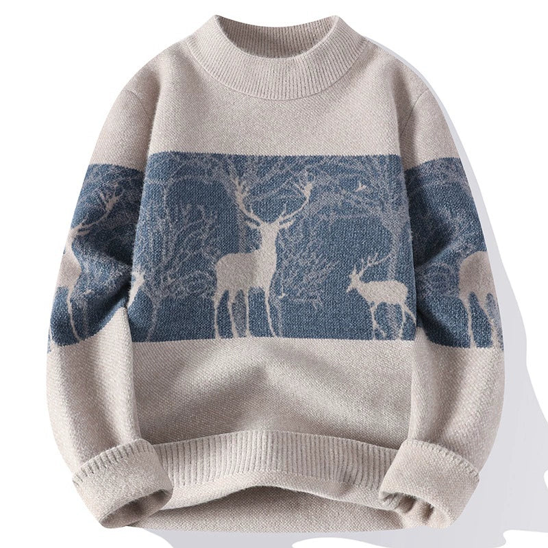 Herren Strickpullover Weihnachten Rentier Design - IdealeKleiden