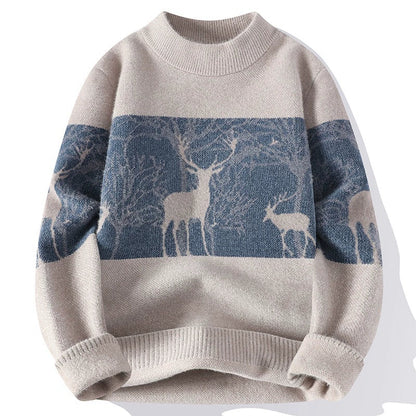 Herren Strickpullover Weihnachten Rentier Design - IdealeKleiden