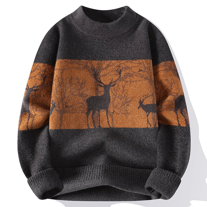 Pull tricoté homme Motif renne de Noël