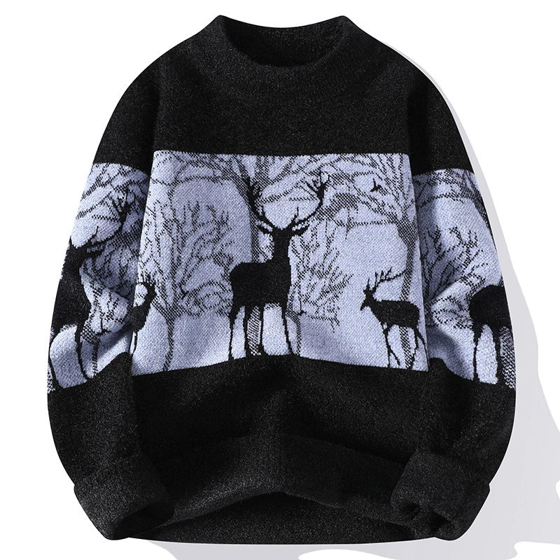 Pull tricoté homme Motif renne de Noël