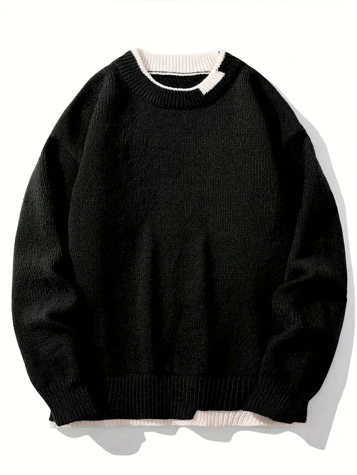 Pull-over confortable à col rond pour homme