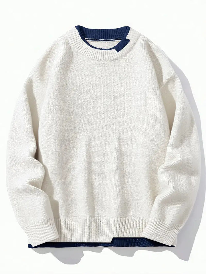 Pull-over confortable à col rond pour homme