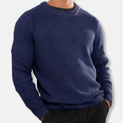 Pull tricoté côtelé confortable pour homme