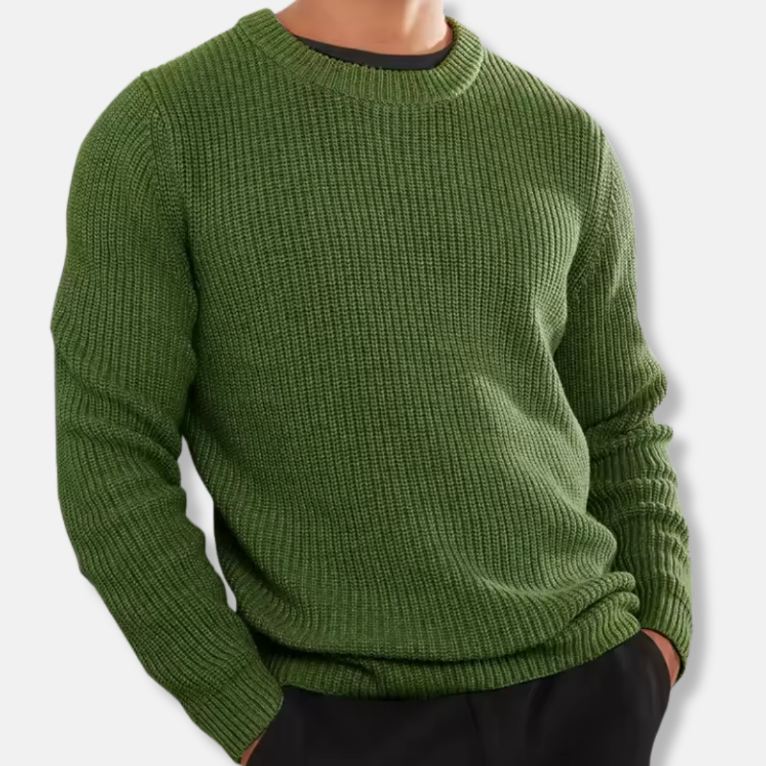 Pull tricoté côtelé confortable pour homme