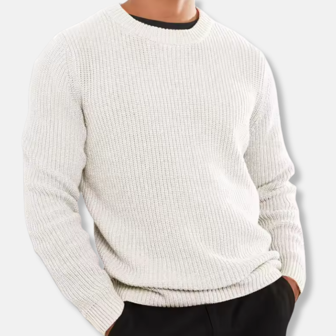Bequemer Herren Strickpullover Rippoptik - IdealeKleiden