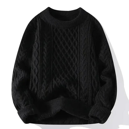 Großer Strickpullover Zopfmuster Herren - IdealeKleiden