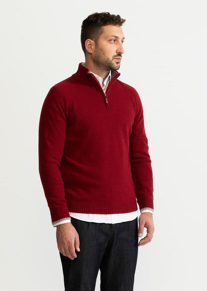 Pull en tricot moderne avec demi-fermeture éclair pour hommes