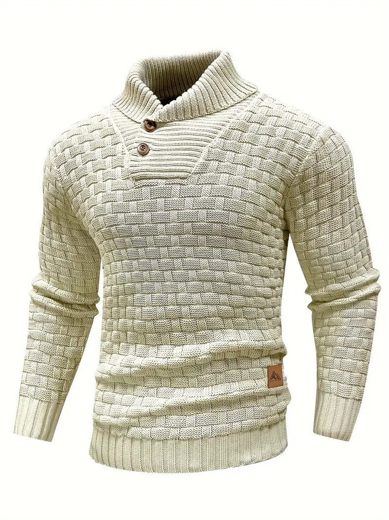 Pull à col roulé grosse maille pour homme