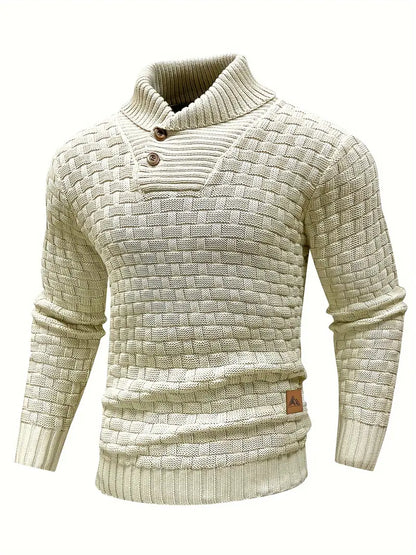 Pull à col roulé grosse maille pour homme