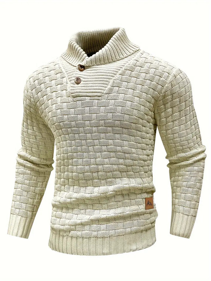 Pull à col roulé grosse maille pour homme