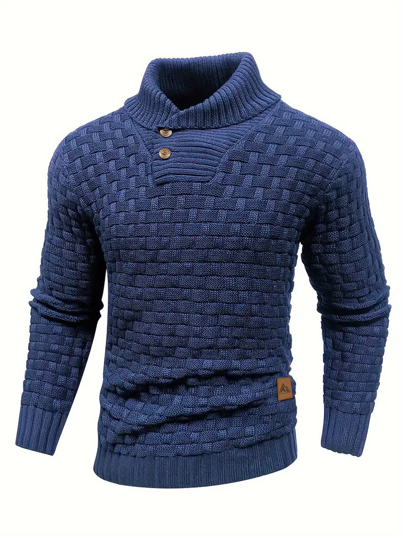 Pull à col roulé grosse maille pour homme