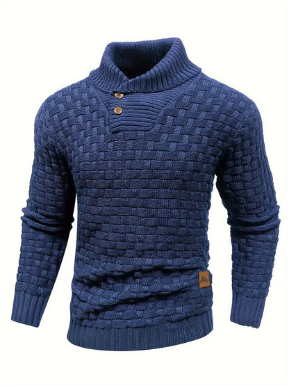Pull à col roulé grosse maille pour homme