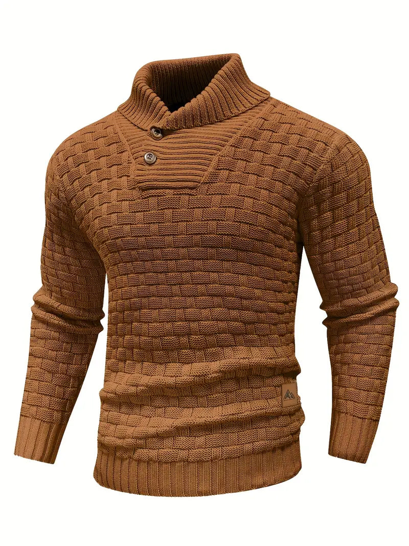 Pull à col roulé grosse maille pour homme